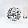 Brighton Black And White Illustrated Christmas Card, thumbnail 1 of 4