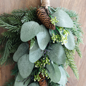 Eucalyptus And Pinecone Swag Wreath, 2 of 2