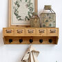 Wooden Wall Shelf With Drawers And Hooks, thumbnail 1 of 4