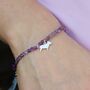 Staffordshire Bull Terrier Silhouette Crystal Bracelet Personalised, thumbnail 1 of 5