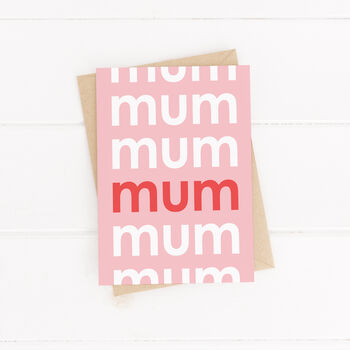 'Mum' Birthday Card Modern Typography, 3 of 3