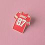 Red 87 Travis Kelce Football Shirt Swiftie Enamel Pin Badge, thumbnail 1 of 4