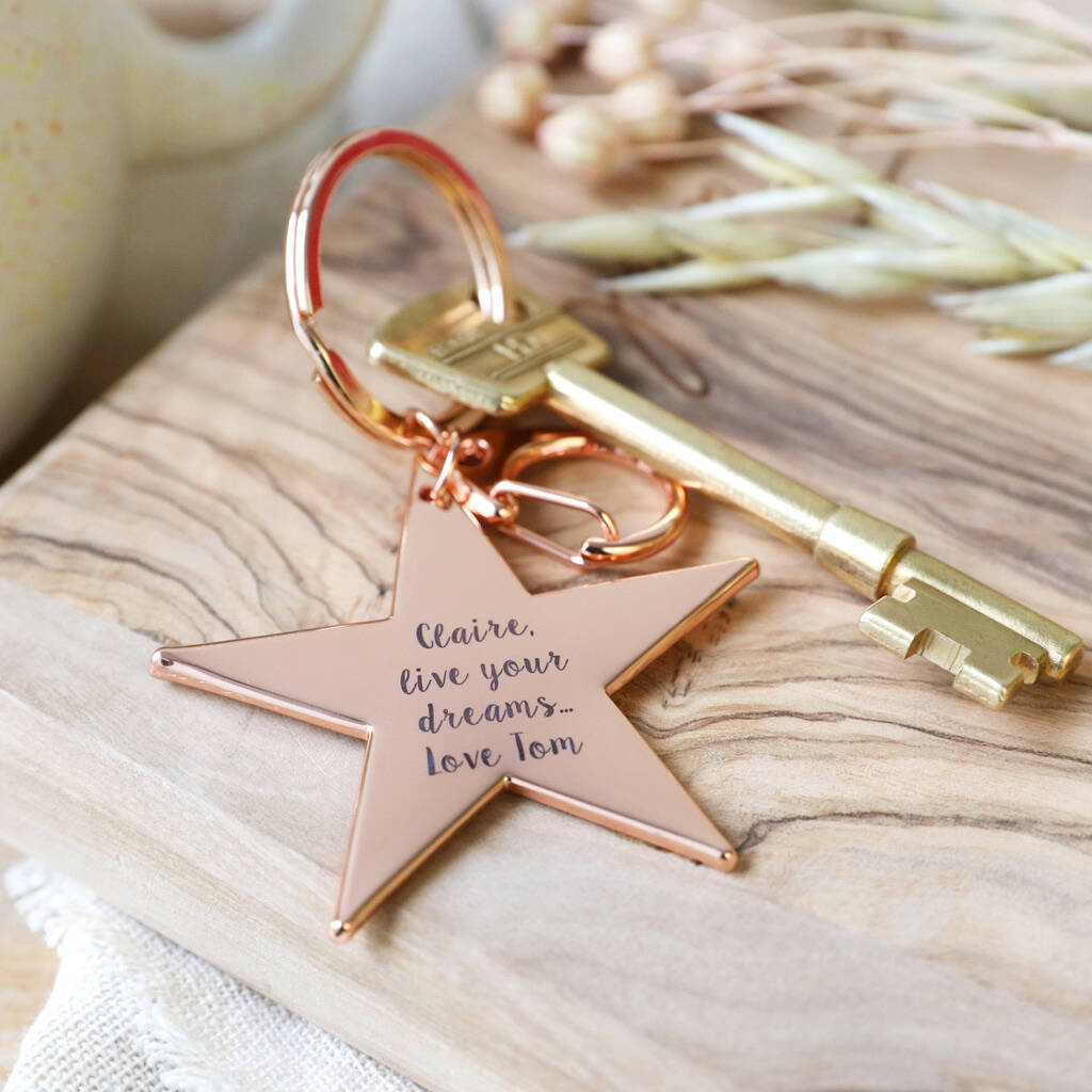 Personalised Shiny Star Keyring By Lisa Angel