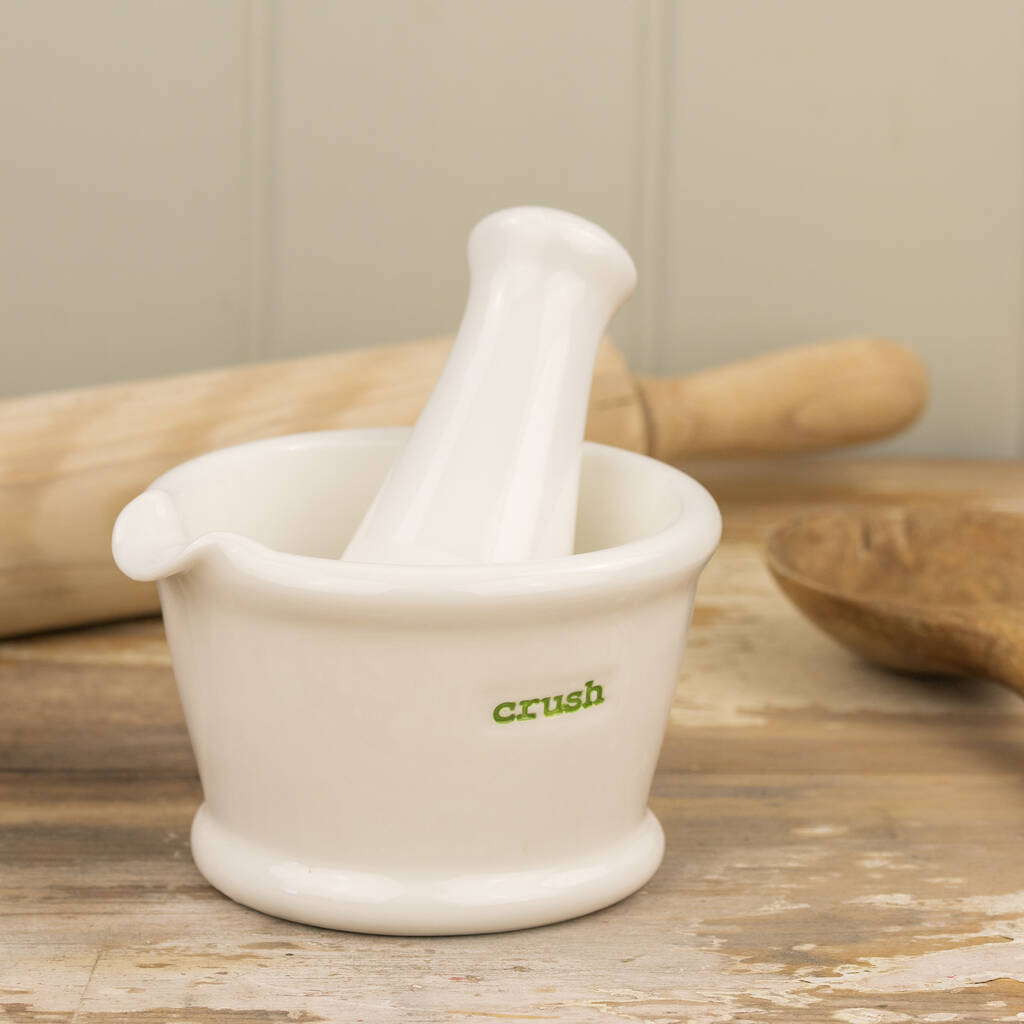 Porcelain Crush Pestle And Mortar, 1 of 5