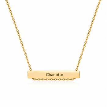 Personalised 3D Bar Shaped Engraved Name Necklace, 6 of 12
