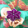 Purple Velvet Star Christmas Bauble, thumbnail 1 of 2
