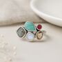 Sterling Silver Faceted Multi Gemstone Ring, thumbnail 1 of 8