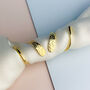 Sterling Silver Gold Colour Textured Twisted Hoop Earrings, thumbnail 2 of 5