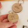 Monogram Personalised Wooden Keyring, thumbnail 1 of 5