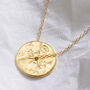 Birth Flower Disc Necklace In 18 Carat Gold Vermeil, thumbnail 10 of 12