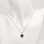 Gold Lapis Lazuli Pendant Necklace, thumbnail 4 of 9