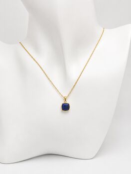 Gold Lapis Lazuli Pendant Necklace, 4 of 9