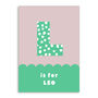 Spots And Scallops Kids Personalised Name Initial Print, thumbnail 7 of 8