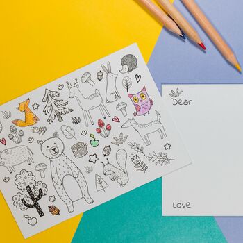 Kids Mixed Themed Colouring In Postcard Pack, 8 of 8