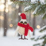 Handmade Felt Snowy The Owl Decoration, thumbnail 1 of 4