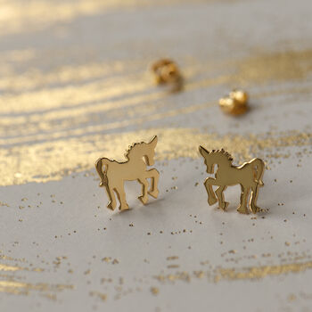 Mythical Sterling Silver Unicorn Stud Earrings, 3 of 10