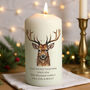 Personalised Watercolour Stag Pillar Candle, thumbnail 3 of 5