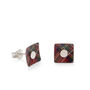 Scottish Small Square Red Tartan Studs In A Tin, thumbnail 1 of 2