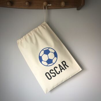 Personalised Football Drawstring Children's Storage Bag, 2 of 5