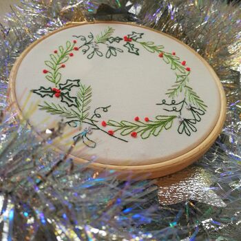 Christmas Wreath Embroidery Kit, 5 of 5
