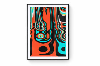 Retro Abstract Wall Art, Orange And Black Shapes, 2 of 12