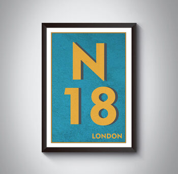 N18 Upper Edmonton London Postcode Typography Print, 6 of 10
