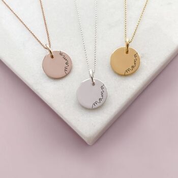 Rose Gold ‘Mama’ Mini Disc Necklace, 2 of 6