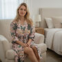 Jungle Print 100% Cotton Dressing Gown In Pale Pink, thumbnail 1 of 7