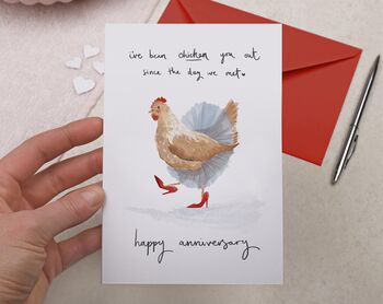 Chicken Anniversary Card, 2 of 2