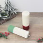 Two Tone Ombre Christmas Pillar Candle Christmas Decor, thumbnail 7 of 10