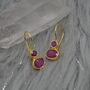 Red Ruby Sterling Silver Drop Earrings, thumbnail 7 of 9