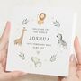 Personalised Welcome To The World Zoo Animals Baby Card, thumbnail 1 of 7