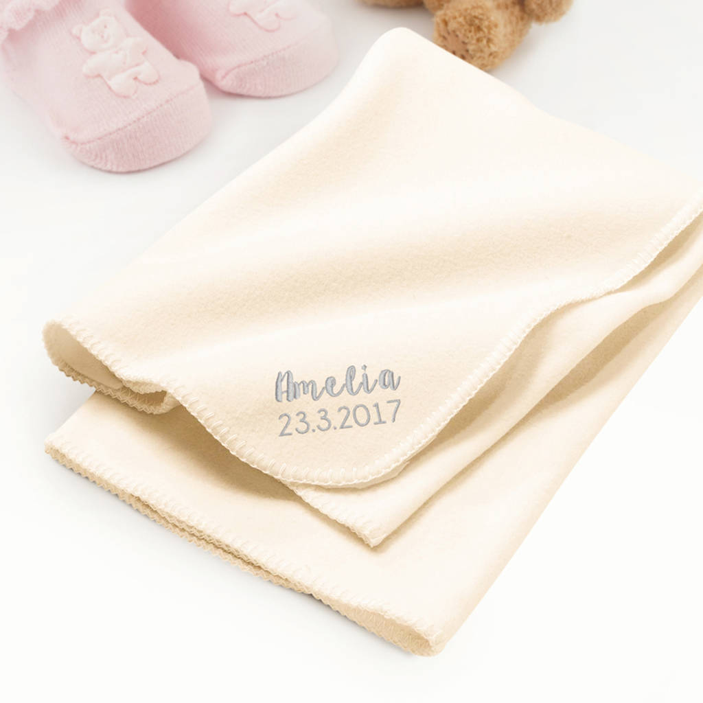 personalised fleece baby blanket by jonny's sister
