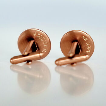 Secret Message Solid Copper Cufflinks, 7 of 8