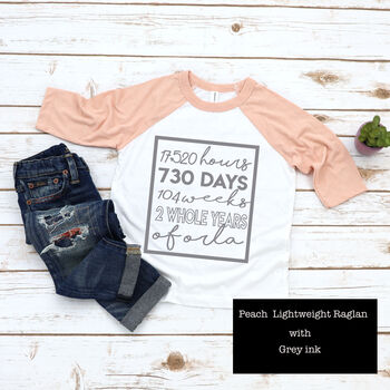 Personalised Second Birthday Raglan Top, 3 of 6