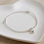 Silver Bead Bracelet With Heart Charm, thumbnail 3 of 5