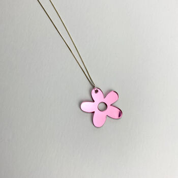 Flower Power Acrylic Necklace Sterling Silver, 2 of 2