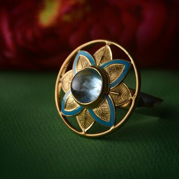 Bali Aquamarine Enamel Ring, 3 of 3