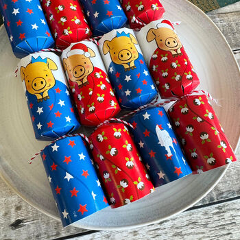 Six Pigs In Blankets Game Christmas Crackers Set, 4 of 6