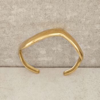 Thick Wave Cuff Bangle Non Tarnish Waterproof, 6 of 8