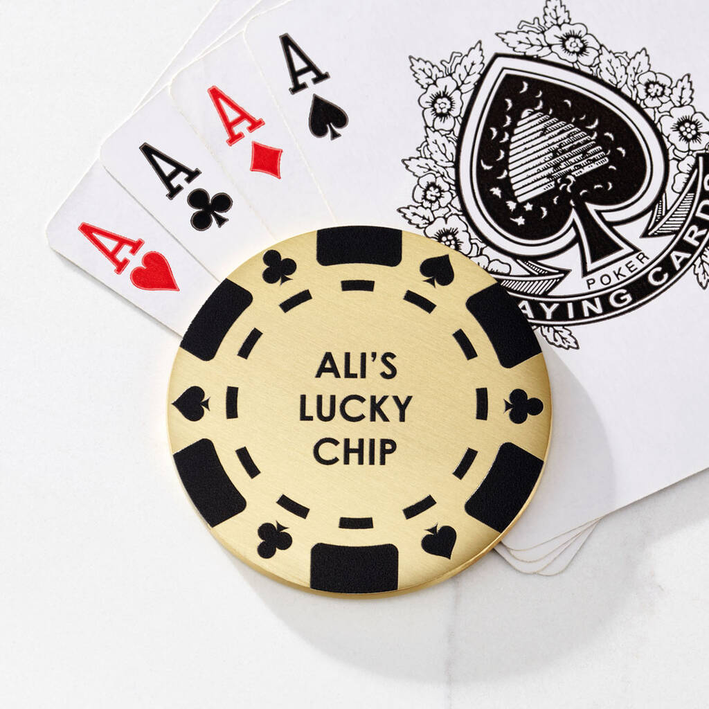 Personalised Brass Lucky Poker Chip, 1 of 8