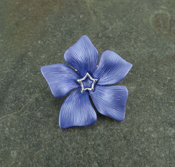 Periwinkle Blue Flower Brooch, 4 of 6