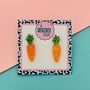 Carrot Glitter Stud Earrings, thumbnail 1 of 2