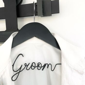 Personalised Wedding Suit Hanger – Groom Gift In Luxury Gift Box, 3 of 9