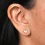 Pink Gem Heart Stud Earrings In Gold Plating, thumbnail 1 of 4
