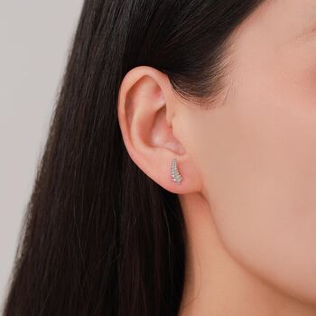 Sterling Silver Little Fern Leaf Stud Earrings, 6 of 12