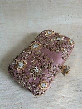 Pink Rectangular Floral Clutch Bag, 6 of 11