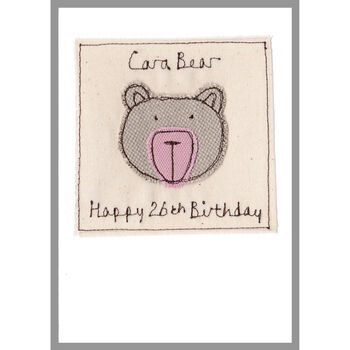 Personalised Bear Birthday Card For Her, 3 of 12