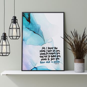 For I Know The Plans Watercolour Print Jeremiah 29:11, 2 of 6