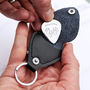 Hand And Footprint Steel And Leather Plectrum Keyring, thumbnail 1 of 4